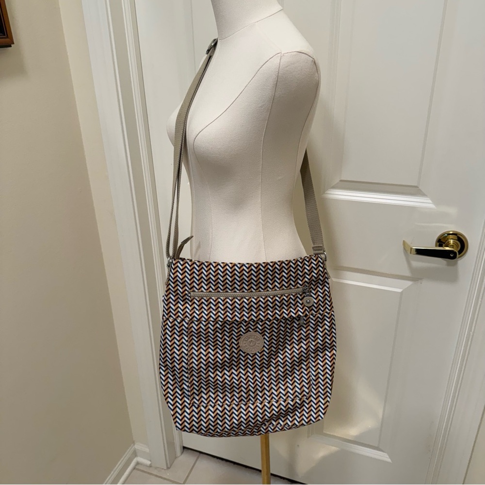 Kipling Geometric Pattern Crossbody Bag Purse Zip… - image 2